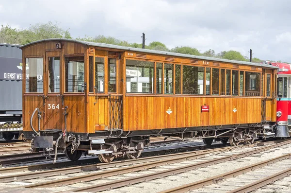 Ouddorp Holanda Maio 2019 Carruagem Clássica Bonde Madeira Estação Principal — Fotografia de Stock