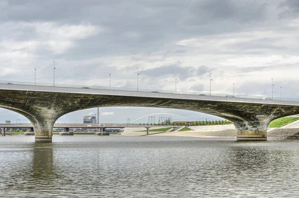 Nijmegen Holanda Abril 2019 Robusta Estrutura Concreto Ponte Waal Estendida — Fotografia de Stock