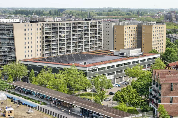 Rotterdam Nederländerna Juni 2019 Flygfoto Byggandet Stadens Arkiv Formr Parkeringsgarage — Stockfoto