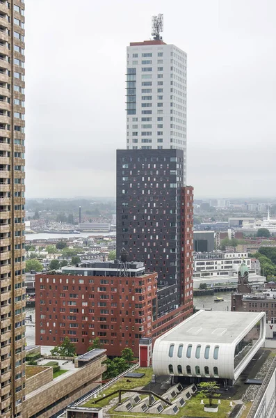 Rotterdam Nederland Juni 2019 Uitzicht Wilhelminapier Richting Het Woongebouw Montevideo — Stockfoto