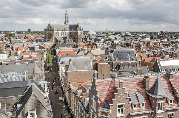 Haarlem Netherlands September 2019 Aerial View Grote Houtstraat Leading Saint — Stock Photo, Image
