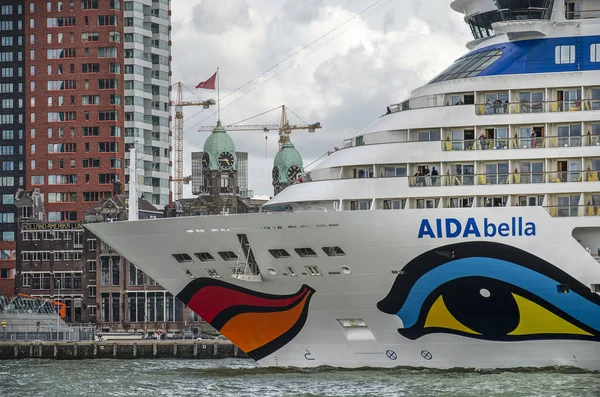 Rotterdam Países Bajos Agosto 2019 Primer Plano Del Crucero Aida — Foto de Stock