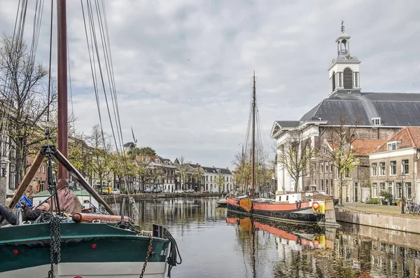 Schiedam Holandia Października 2019 Historyczne Barki Używane Jako Łodzie Mieszkalne — Zdjęcie stockowe