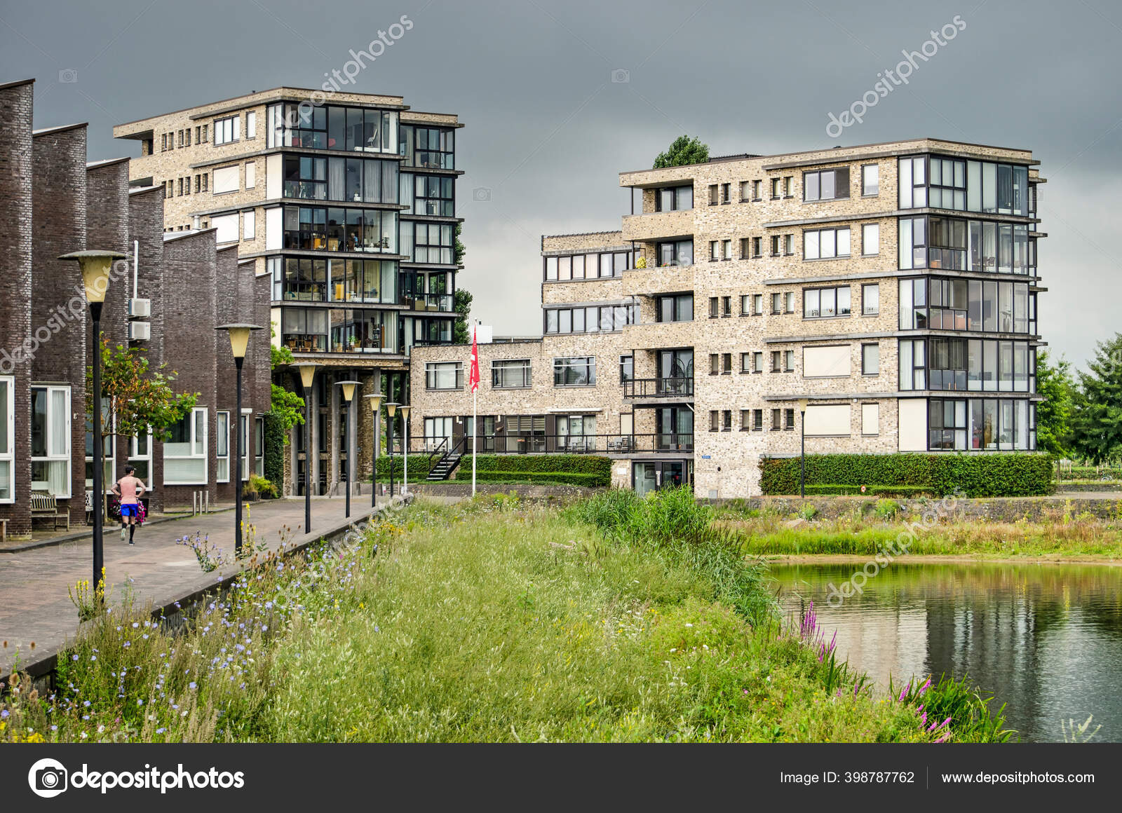 Zwolle Netherlands August 2020 Recently Built Apartment Buildings Quay