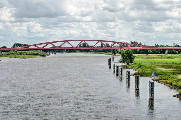 Zwolle Juli 2020 Zicht Ijssel Naar Rode Boog Van Hanzeboogbrug — Stockfoto