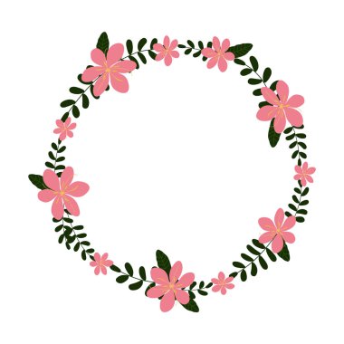 Vektör çiçek çelenk. Tebrik, kartlar tasarım düğün, davet için çerçeve çiçek.