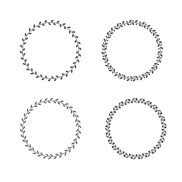 設計のための装飾的な月桂樹の花輪のセット — ストックベクタ