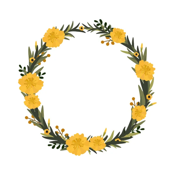 Векторний Квітковий Вінок Квіткова Рамка Привітання Запрошення Дизайн Весільних Листівок — стоковий вектор