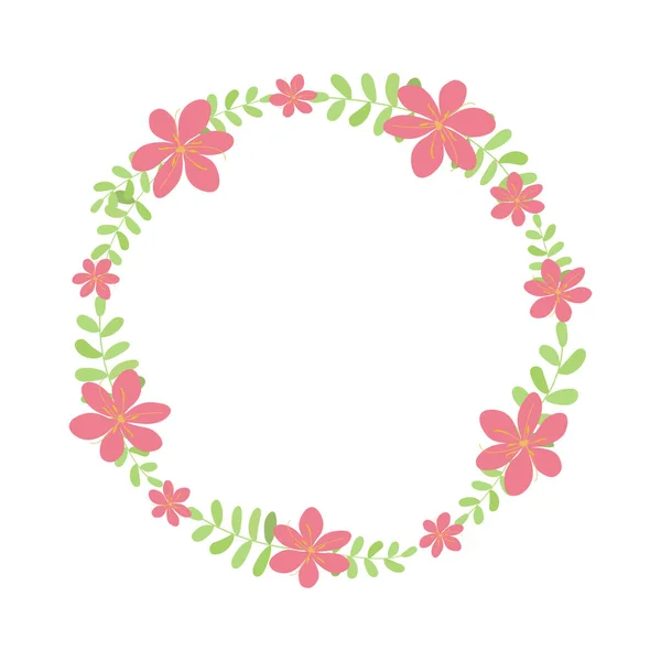 Couronne Fleurs Vectorielles Cadre Floral Pour Salutations Invitation Conception Cartes — Image vectorielle