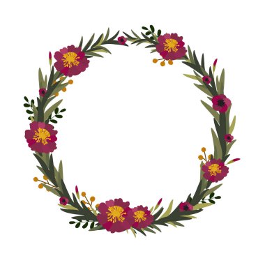 Vektör çiçek çelenk. Tebrik, kartlar tasarım düğün, davet için çerçeve çiçek.