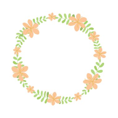Vektör çiçek çelenk. Tebrik, kartlar tasarım düğün, davet için çerçeve çiçek.