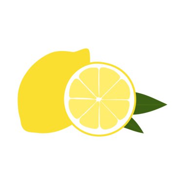 Vektör limon. Limon dilimi.