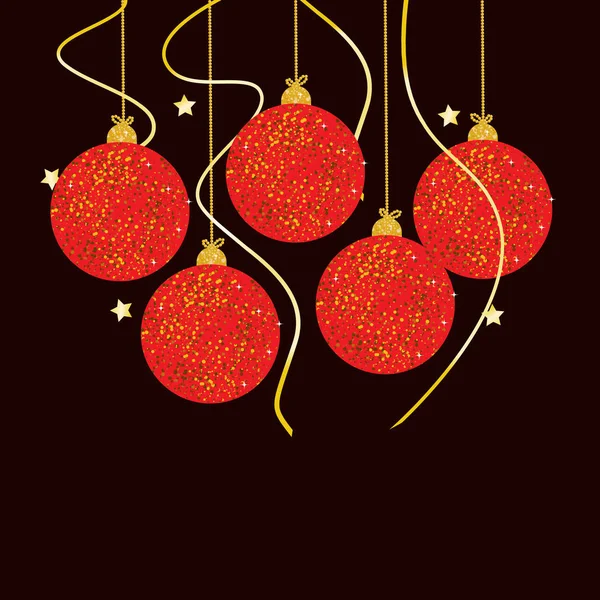Новогодний Фон Цветные Рождественские Балы Поздравления Дизайн Пригласительных Открыток — стоковый вектор