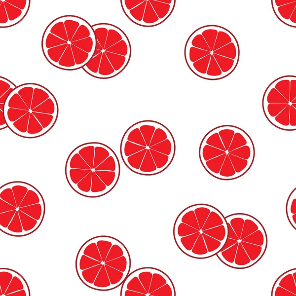 Бесшовный рисунок ломтика грейпфрута . — стоковый вектор