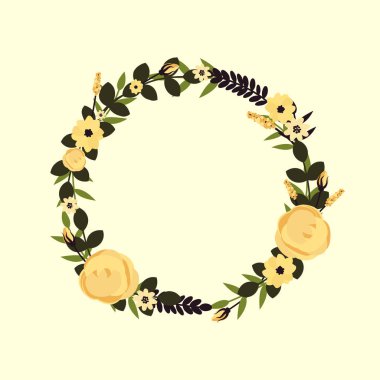 Vektör çiçek çelenk. Tebrik, kartlar tasarım düğün, davet için çerçeve çiçek.