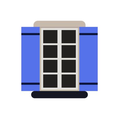 Pencere açık kepenkler ile vektör çizim.