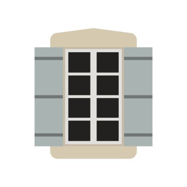 Pencere açık kepenkler ile vektör çizim.