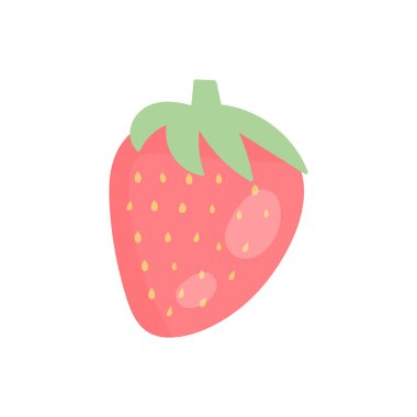 Sevimli çizgi çilek tasarımı için vektör çizim.