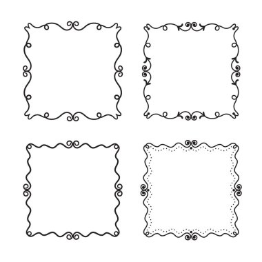 Vektör dekoratif kare ayarlayın. Tasarım öğeleri.
