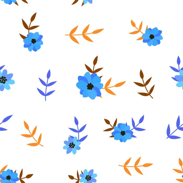 Vektorillustration Des Nahtlosen Blumenmusters Blütenmuster — Stockvektor