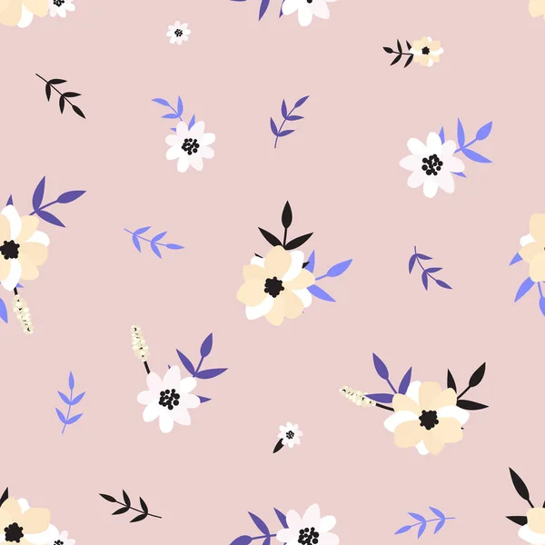 Εικονογράφηση Διάνυσμα Απρόσκοπτη Λουλούδι Μοτίβο Floral Μοτίβο — Διανυσματικό Αρχείο