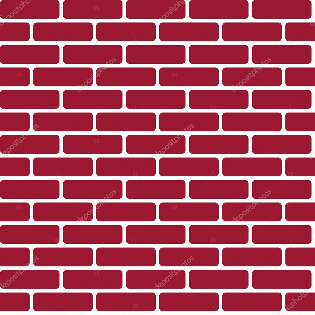 Vector seamless red brick pattern. Brick wall background. 
