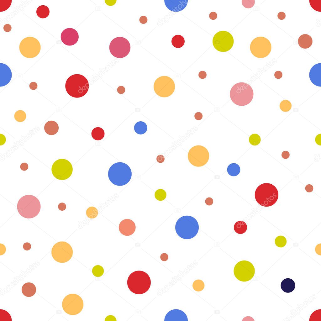 Vector illustration of seamless pattern of multicolored circles