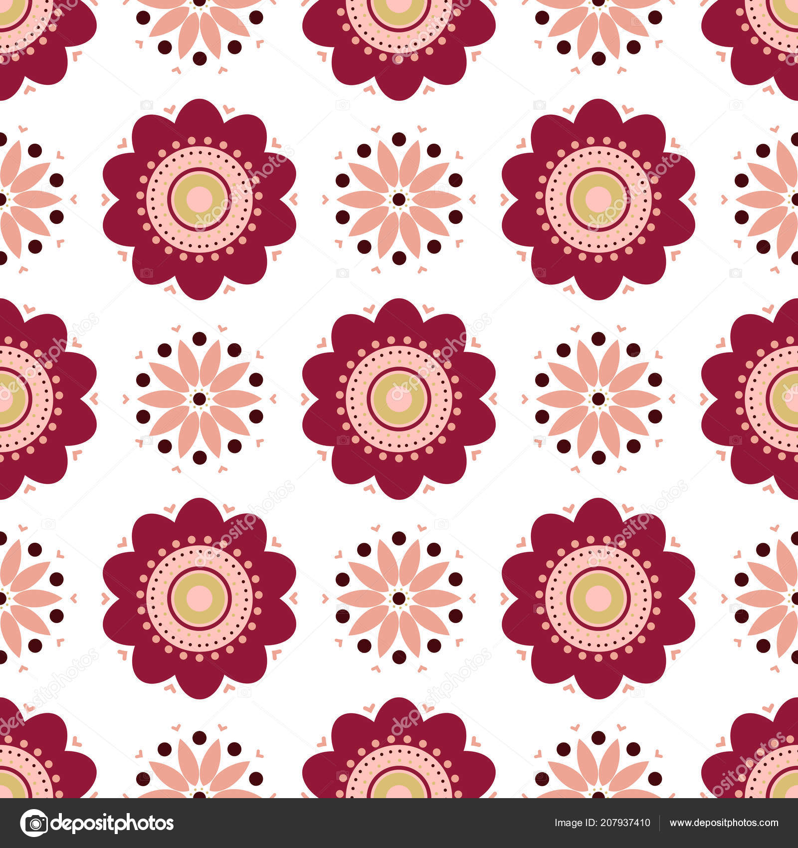 Download Vector Seamless Geometric Floral Pattern Abstract Flower Pattern — Stock Vector © kolibrico ...