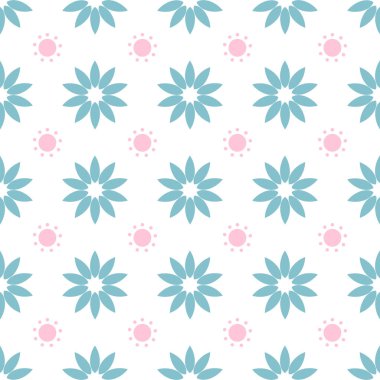 Vektör kesintisiz geometrik çiçek desenli. Soyut çiçek deseni.