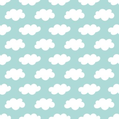 Vektör sorunsuz bulutlar desen. Vektör seamless modeli.
