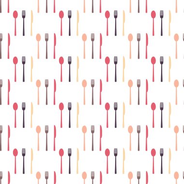 Vektör seamless modeli çatal, kaşık ve bıçak .