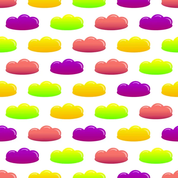 Vector Seamless Pattern Colorful Cartoon Jelly Candies — Stock Vector