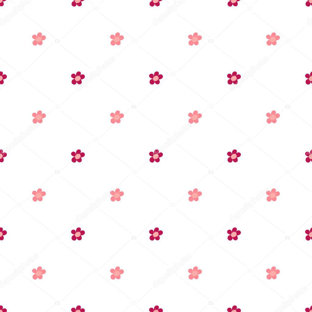 Vector seamless flower pattern. Little flowers pattern.