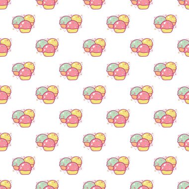 Seamless modeli şirin çizgi film çok renkli kek