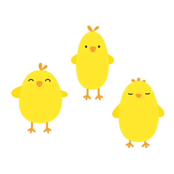 Vector Set Cartoon Chickens Vector Illustration Chickens — Stock Vector