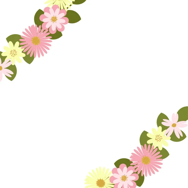 ベクター デザインの花コーナー ベクターの花飾り — ストックベクタ