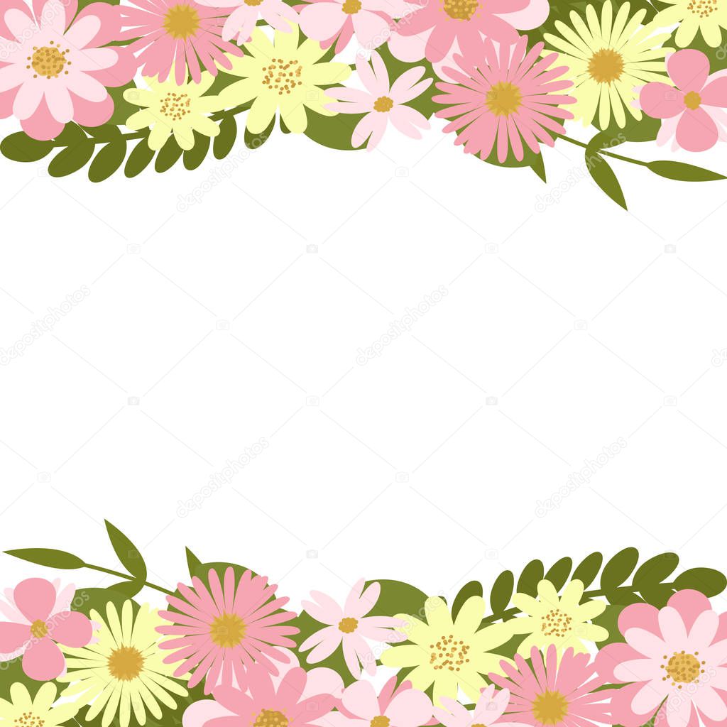 Vector floral border. Floral frame.  Floral decoration. 