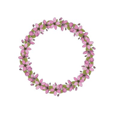 Vektör çiçek çelenk. Tebrik, kartlar tasarım düğün, davet için çerçeve çiçek.