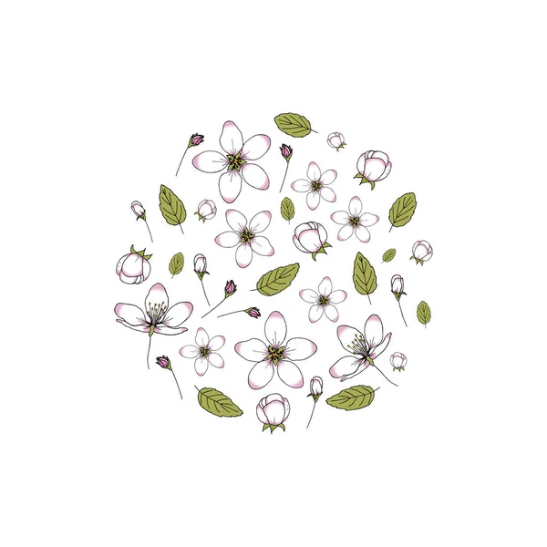 Vecteur Cercle Floral Pour Salutations Invitation Conception Cartes Mariage — Image vectorielle