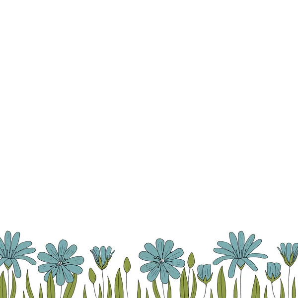 Bordure Florale Vectorielle Cadre Floral Décoration Florale — Image vectorielle