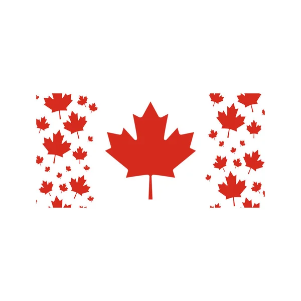 Vetor Bandeira Canadá Com Bordas Folhas Bordo Arte Bandeira Canadá —  Vetores de Stock