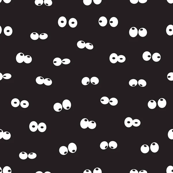Vektor Nahtlose Muster Von Cartoon Augen Der Dunkelheit — Stockvektor