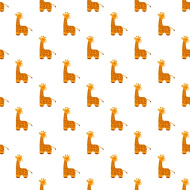 Sevimli çizgi film zürafayı vektör seamless modeli.