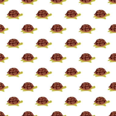 Vektör Dikişsiz desen çizgi film sevimli kaplumbağaları.