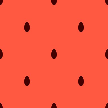 Vektör seamless modeli karpuz tohumu kırmızı zemin üzerine.
