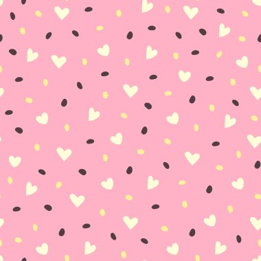 Vektör seamless modeli kalpleri ve nokta. Seamless modeli.