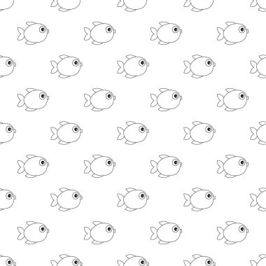 Vektör Dikişsiz desen çizgi film anahat balık.