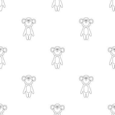 Vektör Dikişsiz desen çizgi film anahat maymun