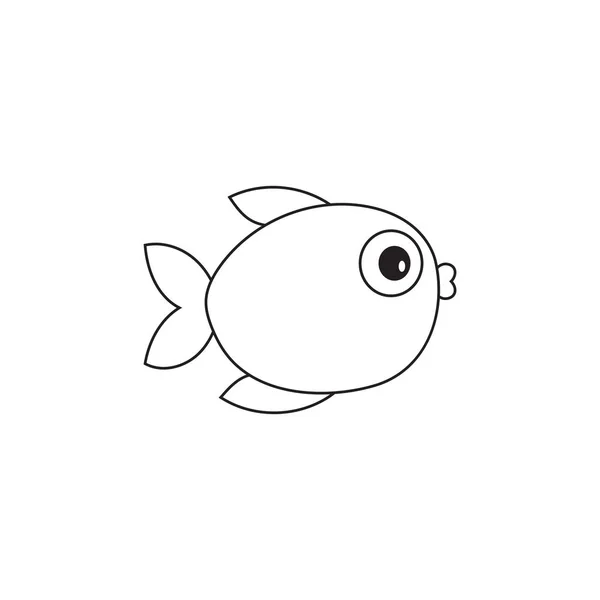 Vektorové Ilustrace Kreslené Osnovy Ryb Vektor Ryby — Stockový vektor