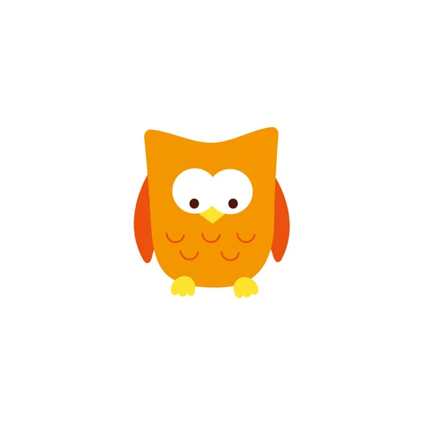 Vector Illustration Cartoon Owl Orange Owl — Stock Vector
